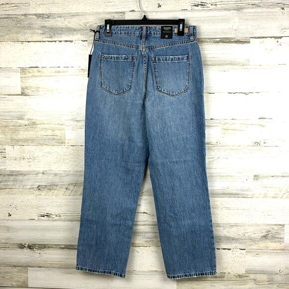 Blank NYC Women’s 28 The Baxter Ribcage Straight Leg Distressed Button Jeans NEW - Picture 3 of 10